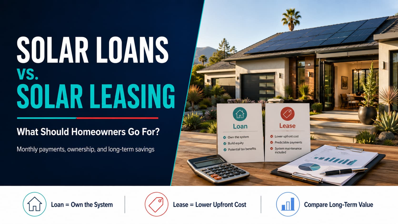 Solar Loans vs. Solar Leasing in California